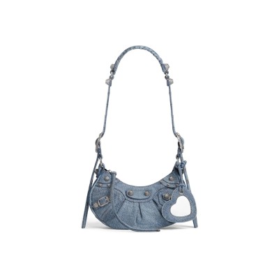 BALENCIAGA WOMEN'S LE CAGOLE SHOULDER BAG XS IN BLUE 6713092109U4715 (25.9*16*9.9cm)